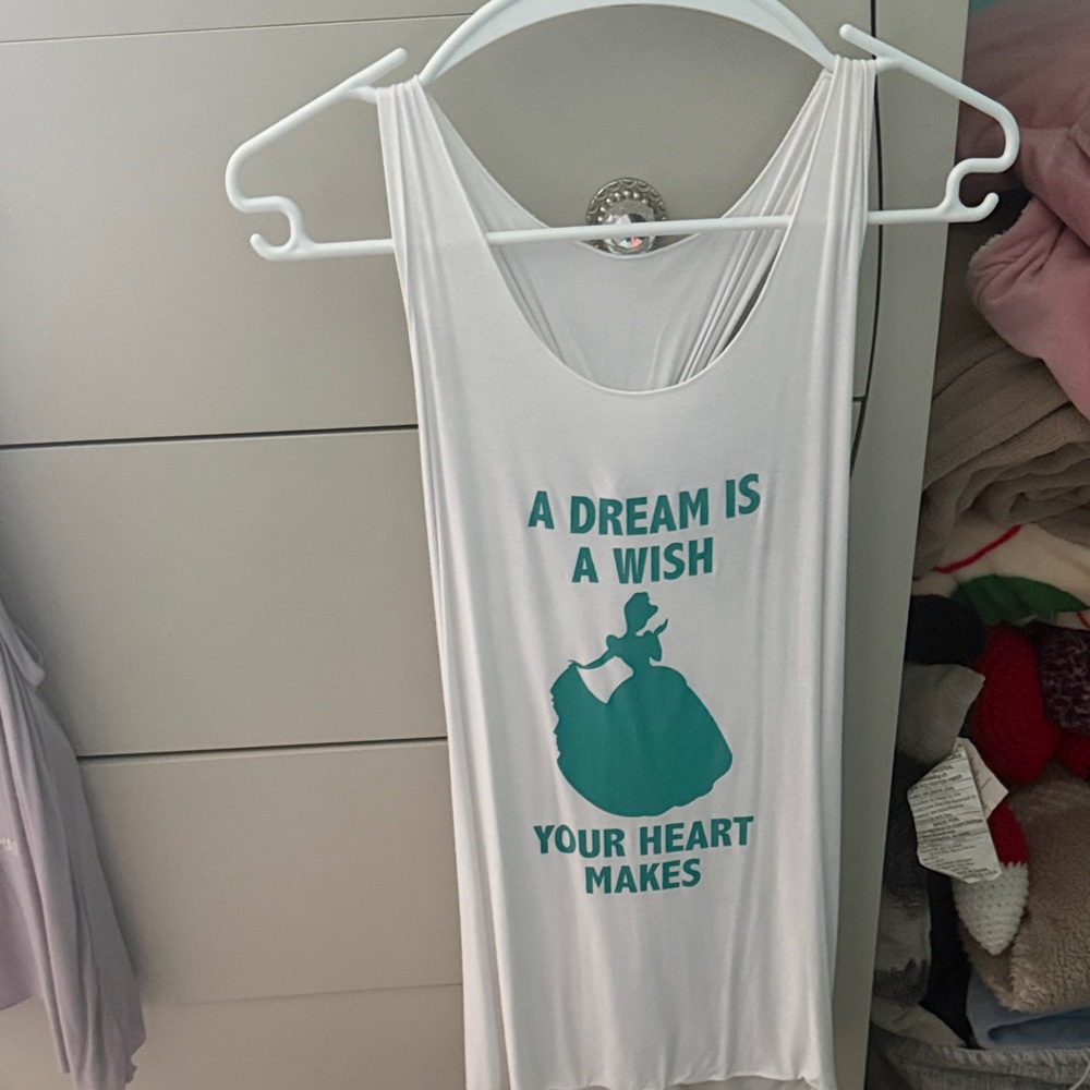 White and Teal Women's Sleepwear Dress